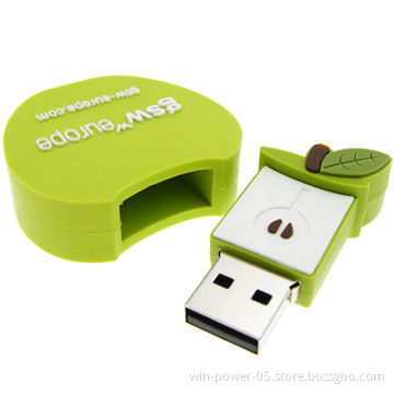 PVC USB Flash Drive in Apple Shape, 1-64GB Capacity, Customized Logos Welcomed, Data Preload Service